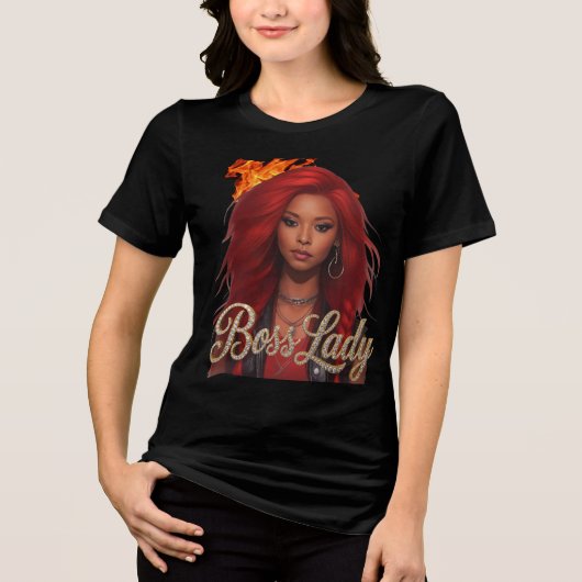 Boss Lady T-Shirt Tri-Blend Shirt (Vorderseite)