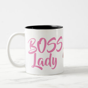 Boss Lady Tasse – Kaffeetasse mit rosa Schrift –