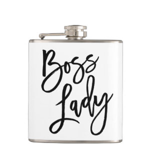 Boss Lady Trendy Lettering Flachmann