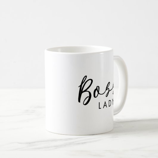 Boss Lady Typografie Kaffeetasse (VorderseiteRechts)