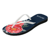 BOSS LADY / Vintag Botanische Rote Blütenstände Badesandalen (Schrägansicht)