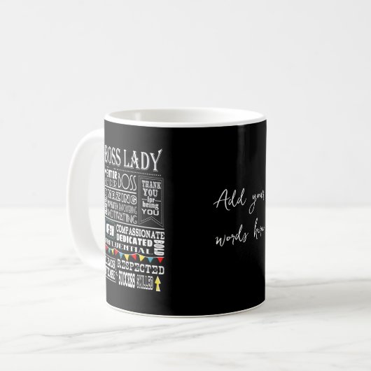 Boss Lady Wertschätzung danke Ihnen Geschenk Weihn Kaffeetasse (Vorderseite Links)