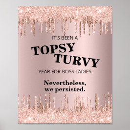 Boss Ladys Beibehaltung der Rose Gold Motivierend  Poster
