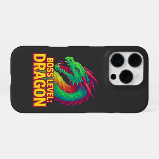 Boss Level: Dragon – Gamer & Fantasy Art iPhone Hülle (Rückseite (Horizontal))