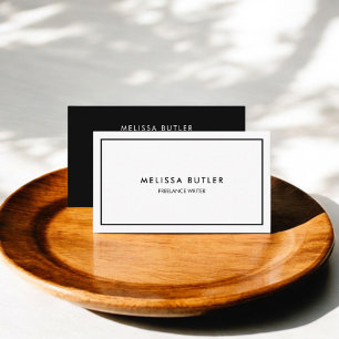 Boss Luxury Minimalistisch Beruflich Schwarz-weiß Visitenkarte