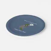 Boss Male Dinosaur Funny Boss's Day Personalize Pappteller (Schrägansicht)