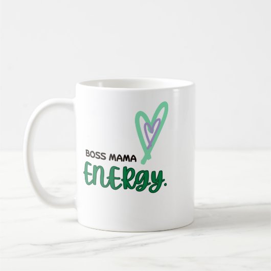 Boss MaMA Energie mit Herz Kaffeetasse (Links)