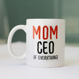 Boss Mama | Vater Funny Modern Red Black Typografy Zweifarbige Tasse