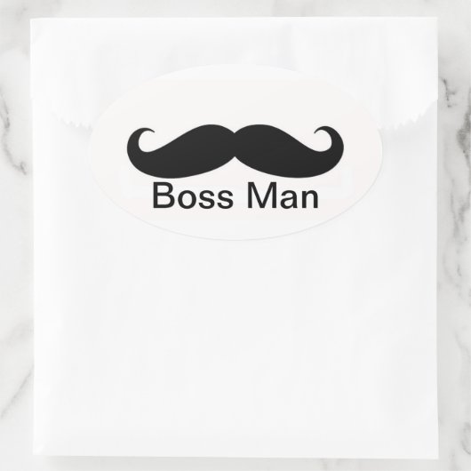Boss Man Ovaler Aufkleber (Tasche)