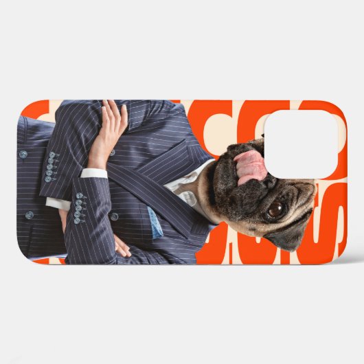 Boss mit Hundekopf stehend mit Händchenüberzug Case-Mate iPhone Hülle (Rückseite (Horizontal))