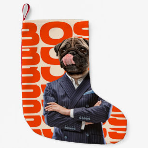 Boss mit Hundekopf stehend mit Händchenüberzug Kleiner Weihnachtsstrumpf