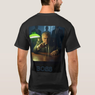 Boss mit Text Männer Schwarzer T - Shirt hinten