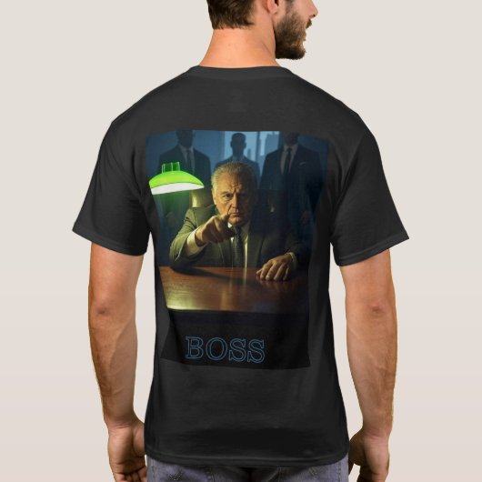 Boss mit Text Männer Schwarzer T - Shirt hinten (Rückseite)