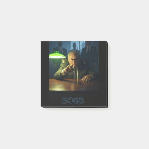 Boss mit Textnotizen Post-it Klebezettel