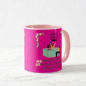 Boss-Modus aktiviert hot pink Tasse (VorderseiteRechts)