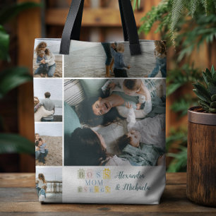 Boss Mom Energy Karo-Fotocollage Tasche