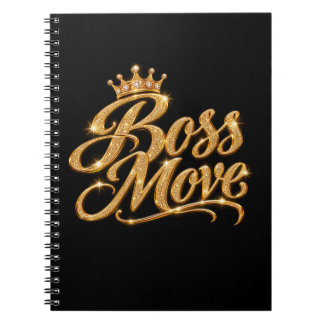 Boss Move Gold Kronen-Spiralnotizbuch Notizblock