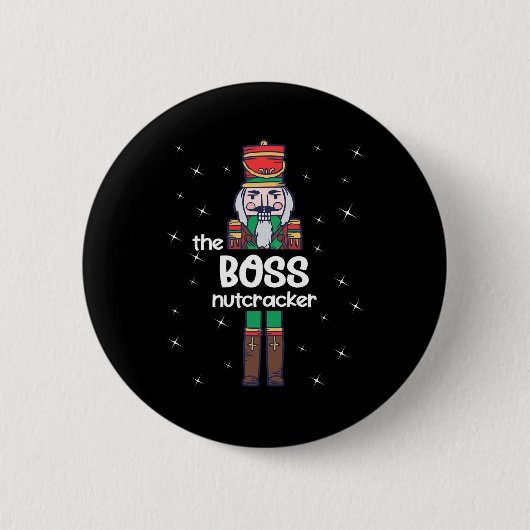 Boss Nutcracker Familie Matching Funny Pajama Button (Vorderseite)