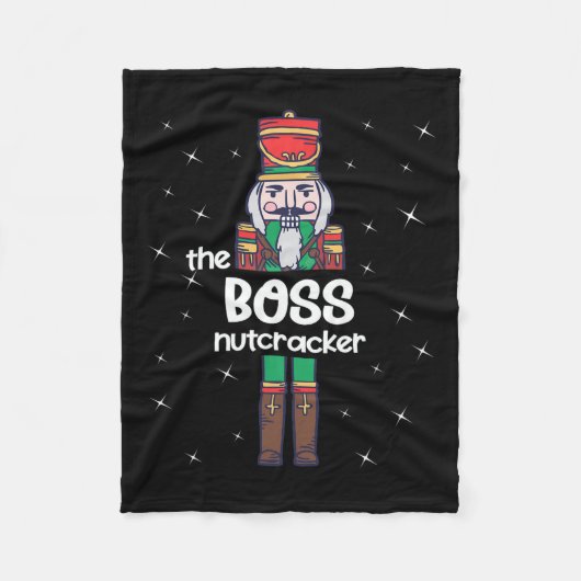 Boss Nutcracker Familie Matching Funny Pajama Fleecedecke (Vorderseite)