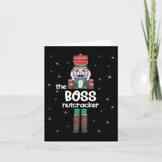 Boss Nutcracker Familie Matching Funny Pajama Karte (Vorderseite)