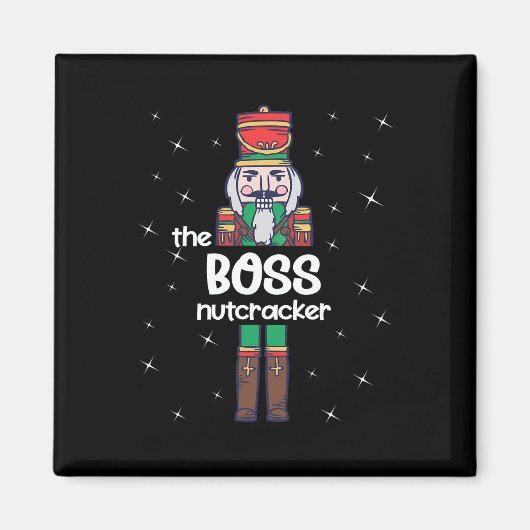 Boss Nutcracker Familie Matching Funny Pajama Magnet (Vorne)