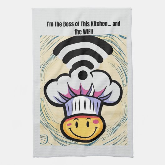 Boss of the Kitchen & WiFi Funny Kitchen Handtuch (Vertikal)
