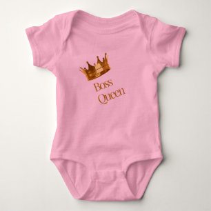 Boss Queen Baby Body Goldene Krone Süßes Kleinki Strampler