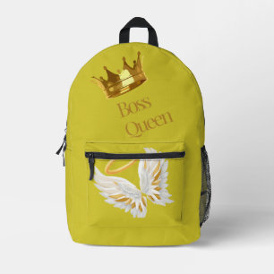 Boss Queen Krone und Flügel Gelber Rucksack