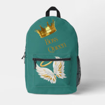 Boss Queen Krone und Flügel Gelber Rucksack