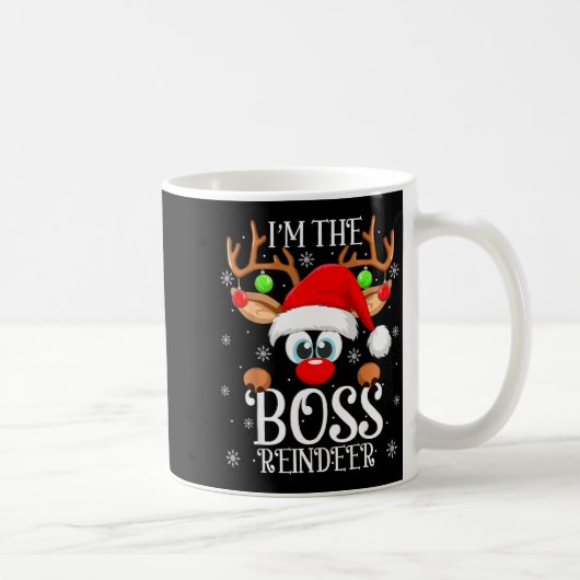 Boss Reindeer Christmas Family Matching Group Funn Kaffeetasse (Rechts)
