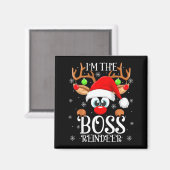 Boss Reindeer Christmas Family Matching Group Funn Magnet (Vorderseite/Rückseite)