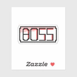 "BOSS" Retro font Aufkleber