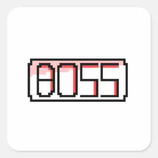 "BOSS" Retro font Quadratischer Aufkleber