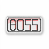 "BOSS" Retro-Schriftart Aufkleber (Vorderseite)