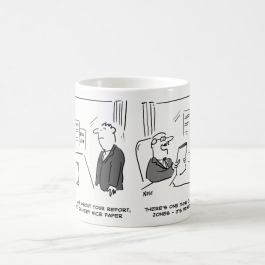 Boss sagt, ein Bericht sei auf dem Papier von Nizz Kaffeetasse (Mittel)