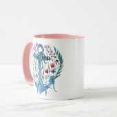 Boss Sea Quote Anchor Blume Blätter Wasserfarbe Tasse (Vorderseite Links)