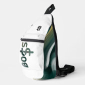 BOSS Sling Bag Trend Abstrakt Schwarz-weiß grün (Rechte Ecke)