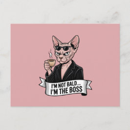 Boss Sphynx Cat Coffee Artwork Feiertagspostkarte