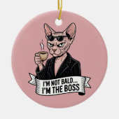 Boss Sphynx Cat Coffee Artwork Keramik Ornament (Vorne)