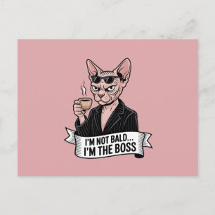 Boss Sphynx-Katze Coffee-Kunst Feiertagspostkarte