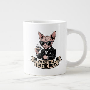 Boss Sphynx-Katze Kaffee Illustration Jumbo-Tasse
