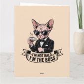 Boss Sphynx-Katze Kaffee Illustration Karte (Rückseite)