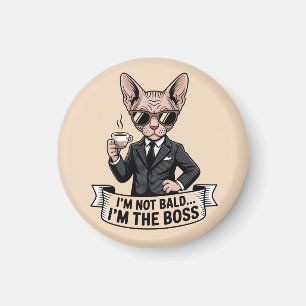 Boss Sphynx-Katze Kaffee Illustration Magnet