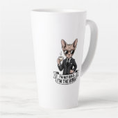 Boss Sphynx-Katze Kaffee-Illustration Milchtasse (Rechte Ecke)