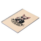 Boss Sphynx-Katze Kaffee Illustration Notizblock (Linke Seite)