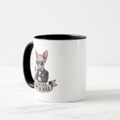 Boss Sphynx-Katze Kaffee Illustration Tasse (Vorderseite Links)