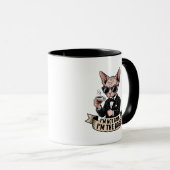 Boss Sphynx-Katze Kaffee Illustration Tasse (VorderseiteRechts)