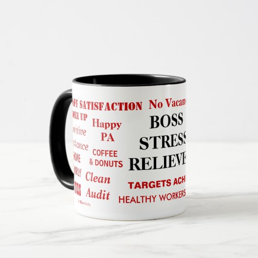 Boss Stress Reliever Stressgedämpfter Boss Joss Tasse (Vorderseite Links)