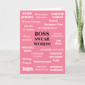 Boss Swear Words | Funny Female Boss Birthday Karte (Vorderseite)