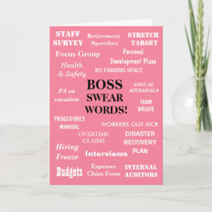 Boss Swear Words Funny Femme Boss Birthday Karte
